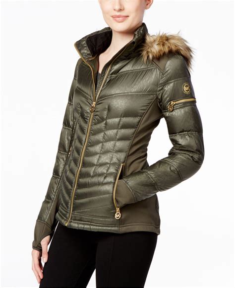 michael kors puffer jacket green